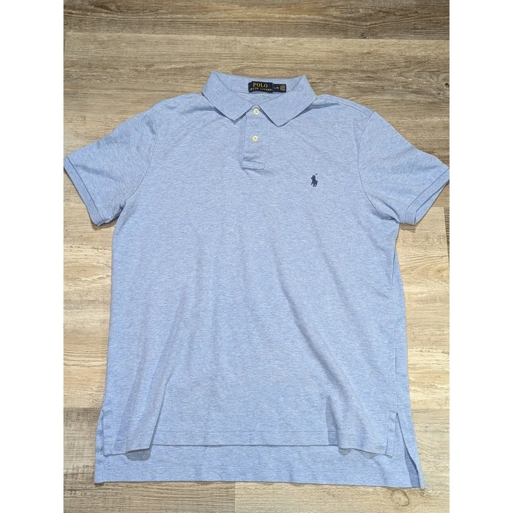 Polo Ralph Lauren Men's Pima Light‎ Blue Classic Fit Short Sleeve Polo Shirt L/G